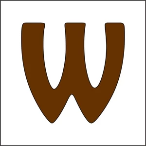 Fa betű - w 12-15mm, 10 db/csomag