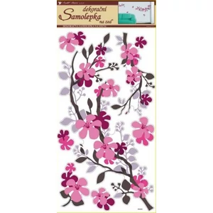 Falmatrica szobadekor Samolepka, színes virágok 32x69cm virágzó ágak