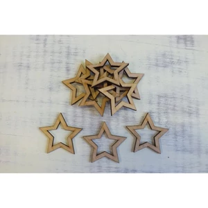 Fatábla felirat, Fa figura csillag lyukas 5cmx5cmx3mm 10db/cs
