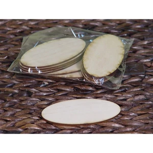 Fatábla felirat, Fa figura ovál tábla 10cmx5cmx3mm 10db/cs