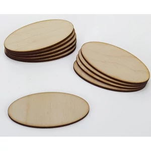 Fatábla felirat, Fa figura ovál tábla 8cmx4cmx3mm 5db/cs