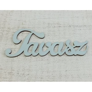 Fatábla felirat Tavasz" babakék 15cm