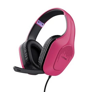 Fejhallgató mikrofonnal gaming TRUST GXT415 Zirox rózsaszín