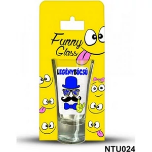 Üveg felespohár  75ml legénybú Stampedlis pohár, legénybúcsú felirattal