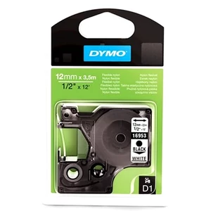 Feliratozószalag Dymo12mmx3,5 Flexibilis 16957/S0718040 fehér fekete Feliratozógéphez szalagok
