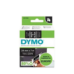 Feliratozógép szalag 24mm x 7 m, DYMO "D1", fekete-fehér GD53721
