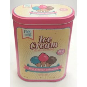 kekszes díszdoboz fém retro Ice Cream dekoráció ICE CREAM (7,5x13,5x19cm)