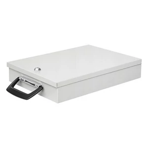 Fém dokumentum tároló doboz A4 35,5x26x6,7cm WEDO világos szürke