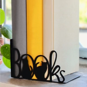 Fém könyvtámasz Moses Verlag Books cicás fekete ref.83435