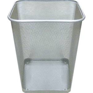 Fémhálós papírkosár Mesh szögletes ezüst 