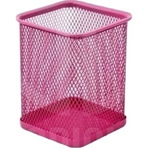 FémháLós írószertartó pohár Optima rózsaszín szögletes Mérete: 80x80x100mm, Szín: Pink