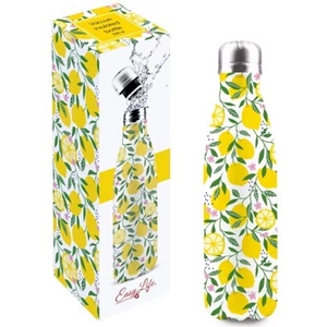 Fémkulacs 5dl Duplafalú rozsdamentes acél hőtartó útipalack 5dl Lemons