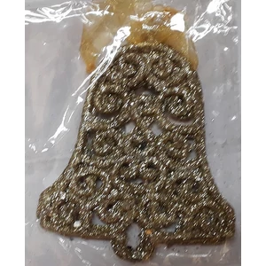 Karácsonyi 12cm harang arany harang arany glitteres 2db/csomag Akasztós harang dekor trend 2019/20