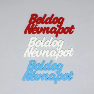 Filc felirat - Boldog Névnapot 3db/csomag, vegyes szín