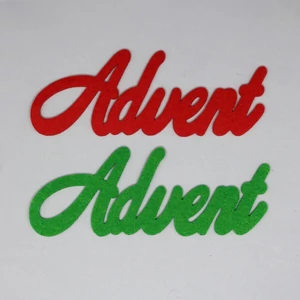 Filc felirat Advent 2db zöld-piros