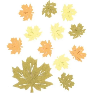 Filcfigura levelek ragasztókoronggal 3,5cm 12db 5100
