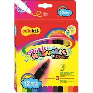 Filckészlet 12 COLOkiT Washable Markers kimosható 12színű készl Írószerek COLOKIT SWM-C01