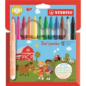 Filckészlet 12 Stabilo Trio Jumbo 3mm-es 12színű készlet Írószerek STABILO 380/12