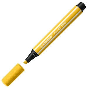 Filctoll 1-5mm Stabilo sárga vágott hegy, Pen 68 MAX, sárga
