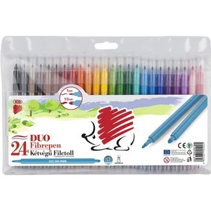 Filctoll ICO 300 duo kétvégű rostiron, 24 színű marker, filctoll gyerekeknek