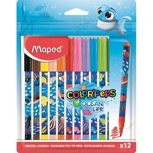 Filctoll készlet 12-es Maped 2mm, Kimosható, Color`Peps Ocean Life IMA845701