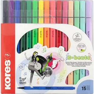 Filctoll készlet 15 Kores kimosható, K-beats, 15 különböző szín