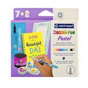 Filctoll készlet Centropen Decor pen 7+2 dekorációs készlet pasztell