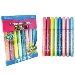 Filctoll 8 készlet csillámos Mitama Jumbo  5mm-es 62937 8 különböző szín