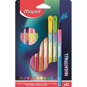 Filctoll készlet Maped 2,5mm, kimosható, Nightfall 12 különböző szín