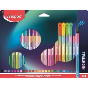 Filctoll készlet Maped 2,5mm, kimosható, Nightfall 24 különböző szín