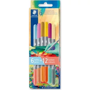 Filctoll készlet Staedtler 1/3 mm, kétvégű, kimosható, 3280 Multiverzum 2, 6 különböző szín