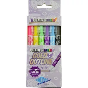 Filctoll készlet Wedo 1-2mm, metál arany 6 különböző színű kontúrral