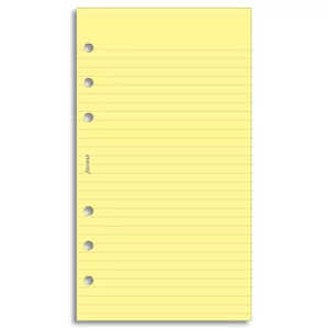 Filofax határidőnapló pótlap Jegyzettömb vonalas sárga papír kalendárium naptárbetét