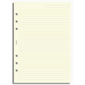 Filofax határidőnapló pótlap Jegyzetlapok vonalas krém papír Mini kalendárium naptárbetét