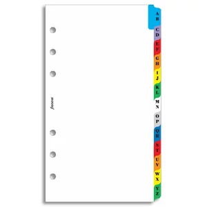 Filofax határidőnapló pótlap Telefonregiszter A-Z fehér színes 2betű kalendárium naptárbetét