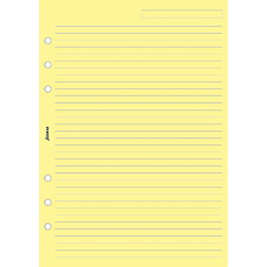 Filofax határidőnapló pótlap Jegyzetlapok vonalas sárga papír Mini kalendárium naptárbetét