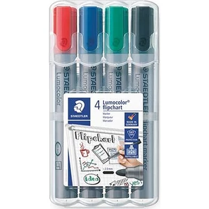Flipchart marker Staedtler Lumocolor 356' 2mm kerek hegyű 4színű Írószerek STAEDTLER 356 WP4