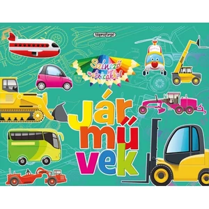 Foglalkoztató füzet színező matricákkal-Járművek Napraforgó könyvek