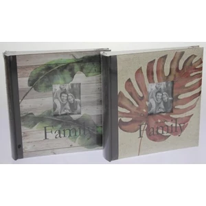 Fotoalbum 10x15cm/200kép férőhely,ablakos zsebes barna levél mintás [5999047400087]KD46200MA LEAF01
