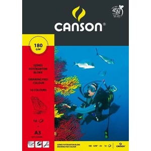 Fotókarton blokk A3 színes Canson papír "10 ív; 160 g/m2 (Búvár)"