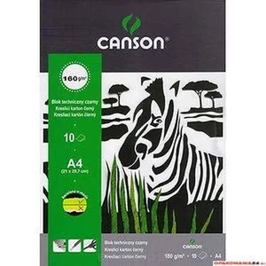 Fotókarton blokk A4 fekete Canson 160-180 gr. iskolaszezonos termék
