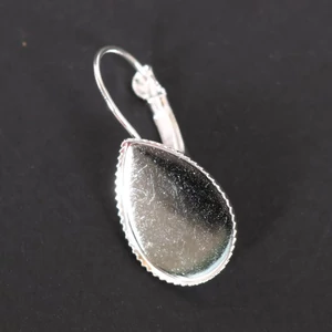 Fülbevaló alap Csepp ezüst szín 13 x 18 mm 6 db/csomag