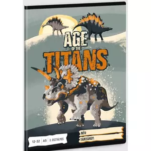 Füzet 12-32 A5 vonalas Ars Una Age of the Titans (5261) 23 dínó 53602619 3.osztályos 32lap prémium