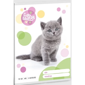 Füzet 12-32 A5 vonalas Ars Una Cuki-Brit Röv. Sz. Macska (5305) 23 53603494 3.osztályos prémium minőségű fü
