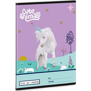 Füzet 12-32 A5 Vonalas Ars Una Cute Animals Unicorn (5448) 25 53603494 3.osztályos prémium minőség