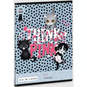 Füzet 12-32 A5 vonalas Ars Una Think Pink - cicás (5285) 23 53602855 3.osztályos 32lap prémium