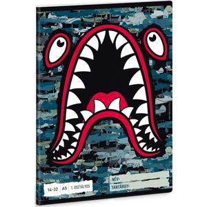 Füzet 14-32 A5 vonalas Ars Una Flaying Sharks kollekció 1.osztályos füzet prémium minőség
