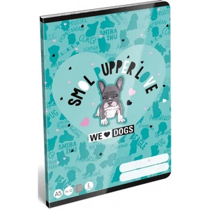 Füzet 14-32 A5 vonalas Lizzy We Love Dogs-Blue 21' 1. osztályos füzet