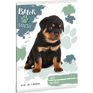 Füzet 16-32 A5 Vonalas Ars Una Bátor Mancsok-Rottweiler (5499) 25 53593498 2.osztályos füzet prémium minős