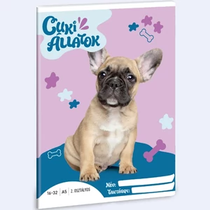 Füzet 16-32 A5 vonalas Ars Una Cuki-Francia bulldog (5426) 24 53593498 2.osztályos füzet prémium minős